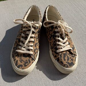 Madewell Leopard Print Sneakers with Cream Laces